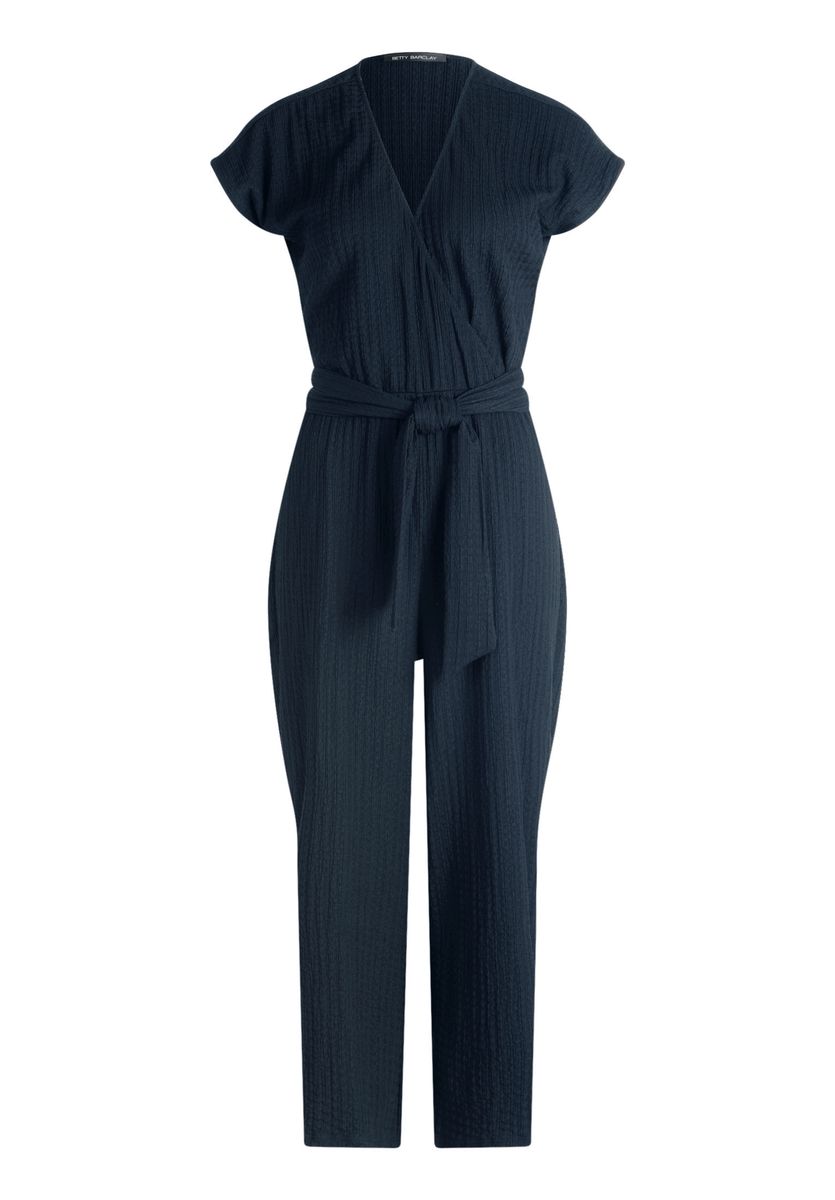 Strukturierter Jumpsuit mit Wickeloptik