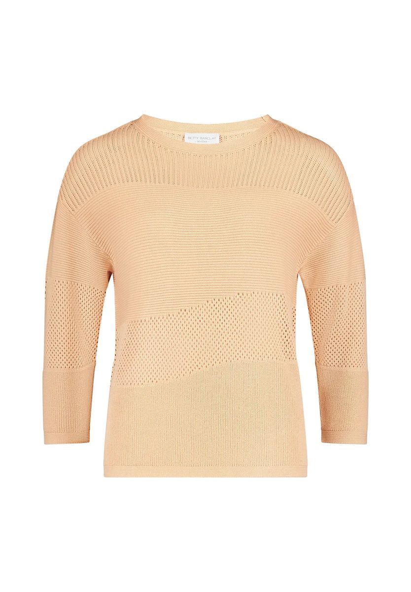 Strickpullover mit 3/4-Ärmeln und Mustermix