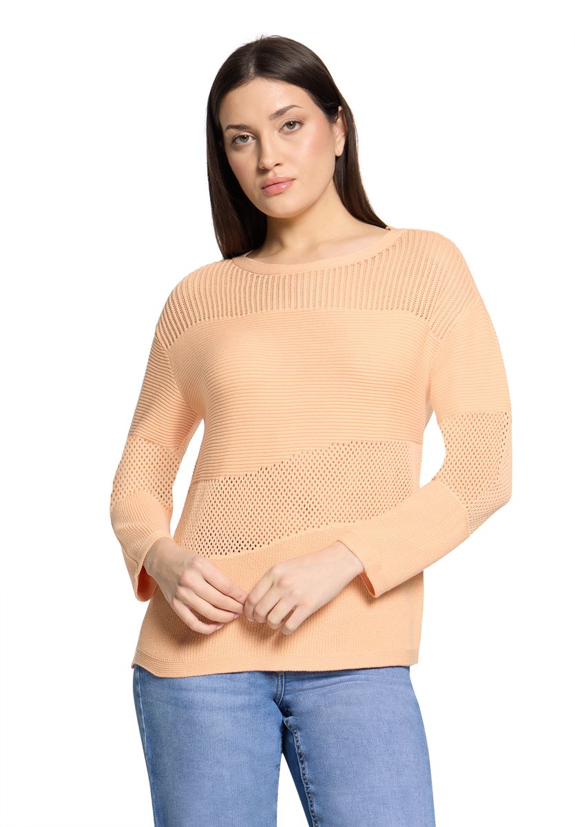 Strickpullover mit 3/4-Ärmeln und Mustermix