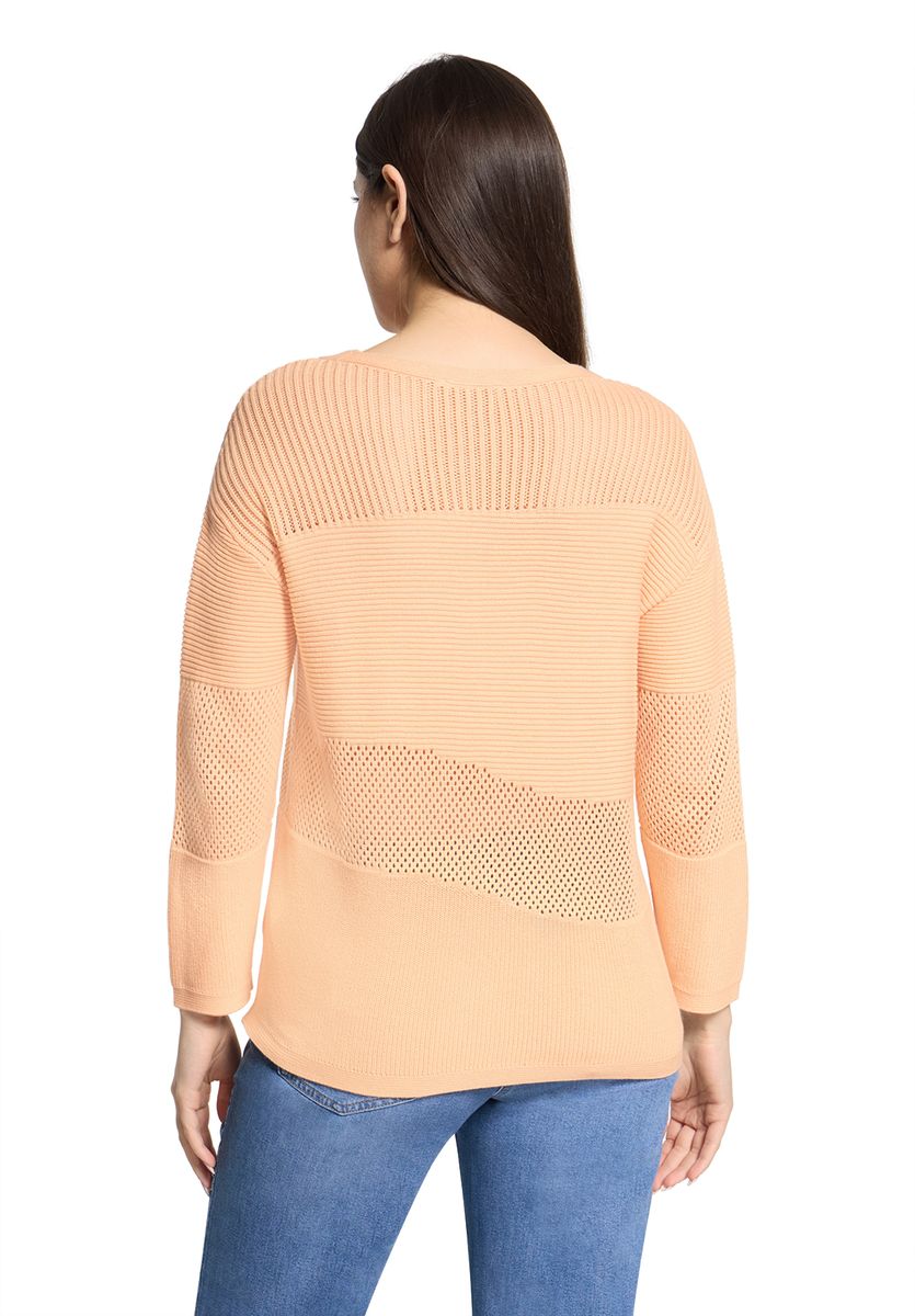 Strickpullover mit 3/4-Ärmeln und Mustermix