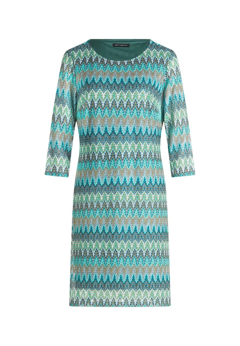 Ausgestelltes Midikleid mit Zickzackmuster