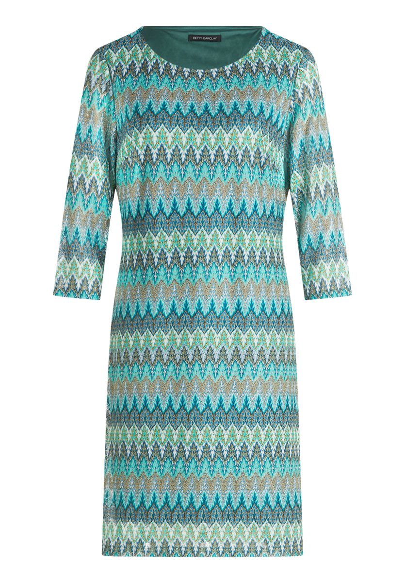 Ausgestelltes Midikleid mit Zickzackmuster