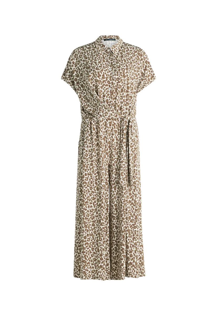 Kurzärmeliger Jumpsuit mit Animal-Print