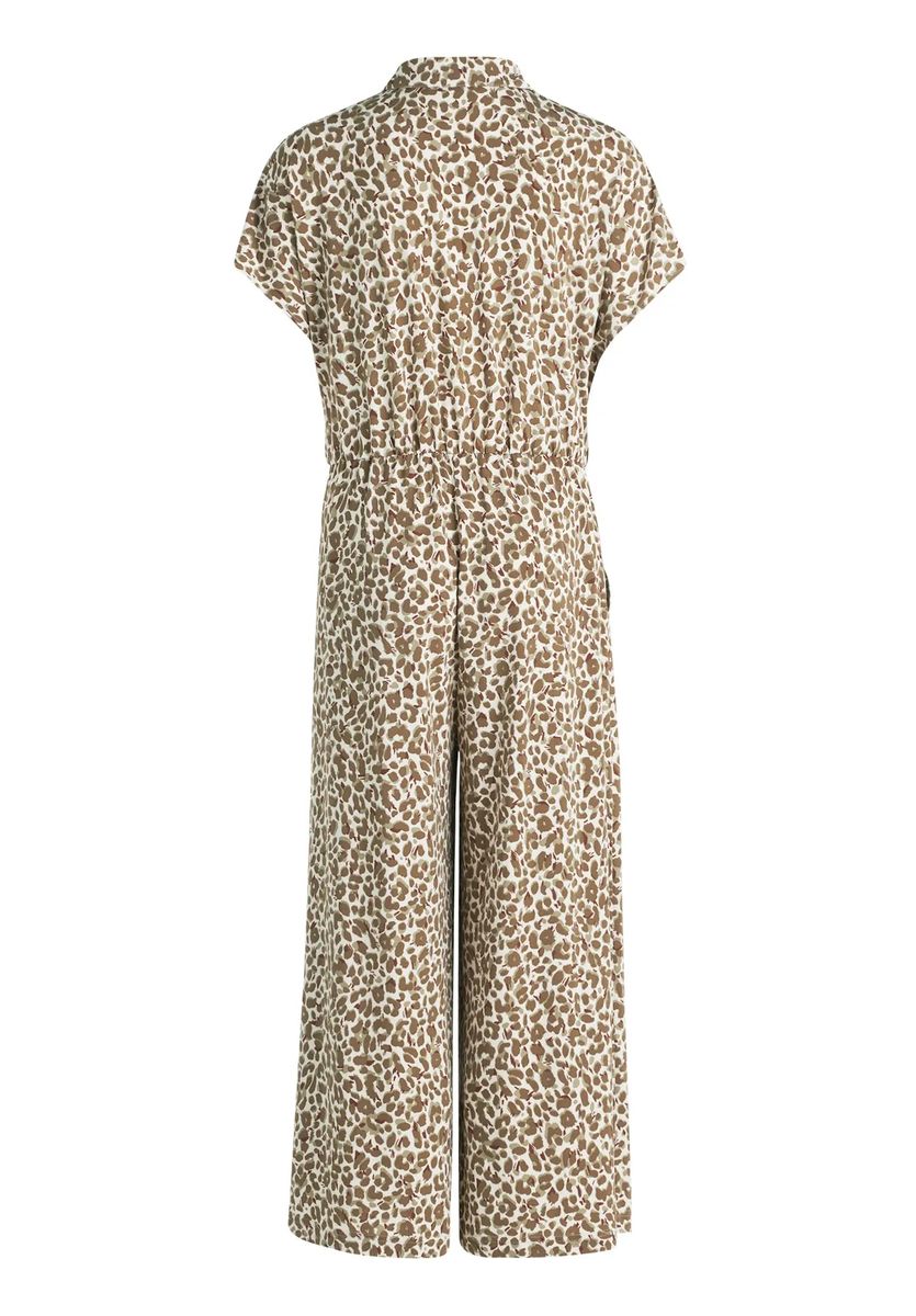 Kurzärmeliger Jumpsuit mit Animal-Print
