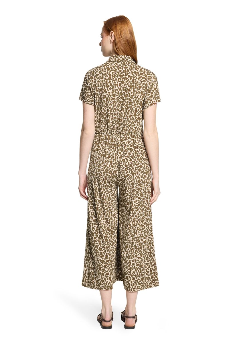 Jumpsuit mit Leopardenprint und Hemdkragen