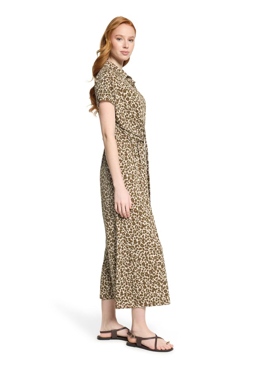 Jumpsuit mit Leopardenprint und Hemdkragen