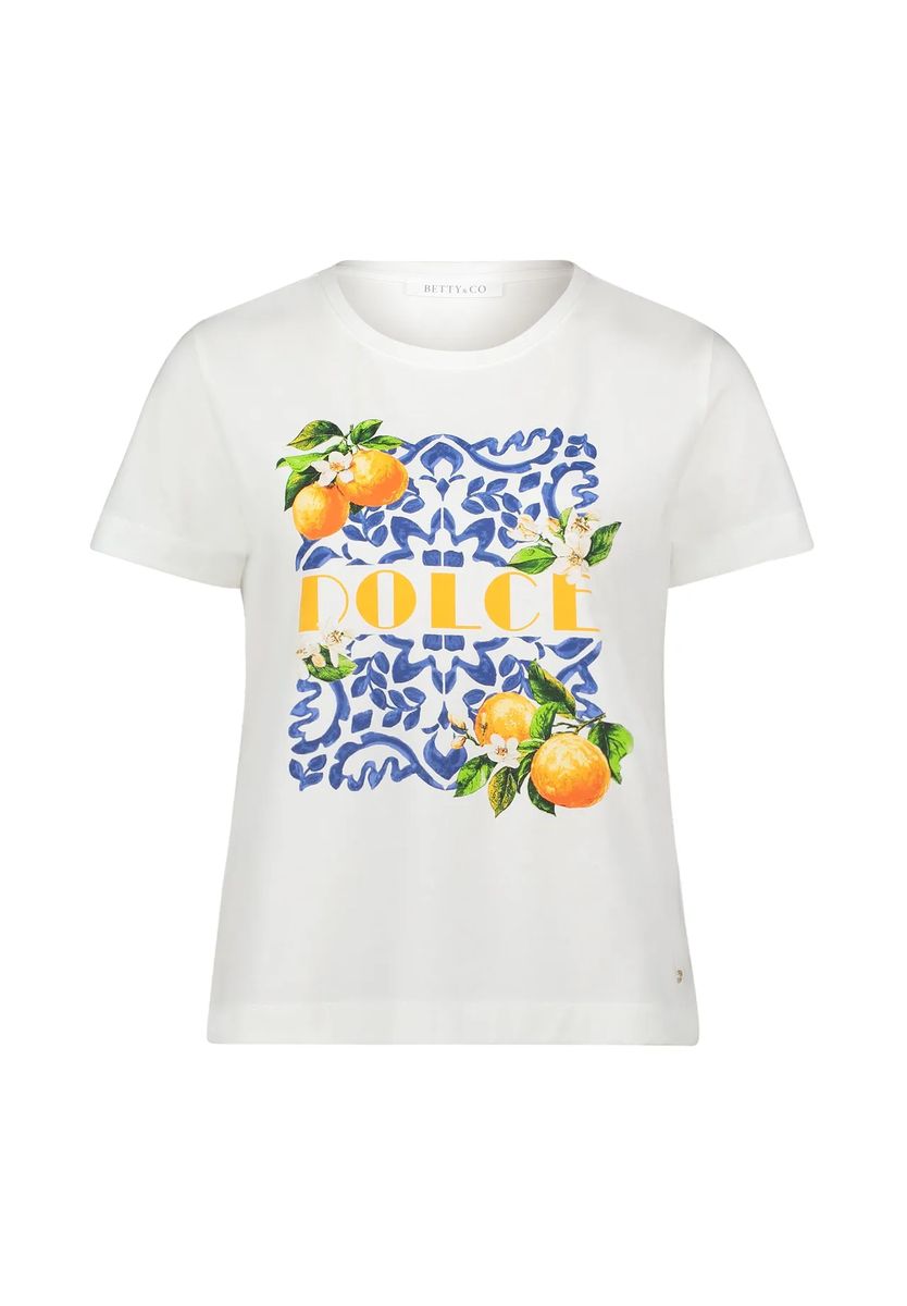 Grafik-T-Shirt mit Majolika- und Zitrus-Print