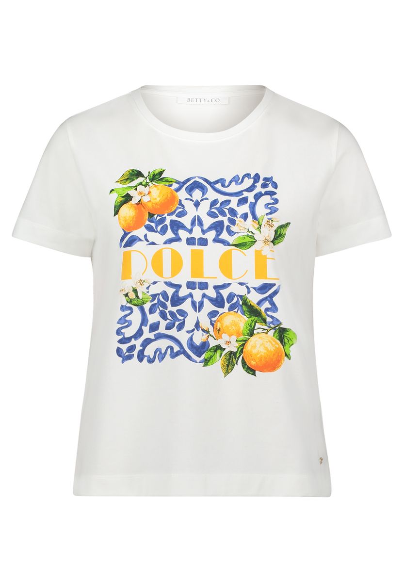 Grafik-T-Shirt mit Majolika- und Zitrus-Print