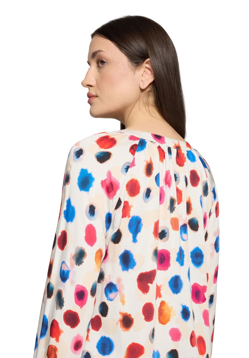 Raglan-Bluse mit künstlerischem Aquarell-Punktmuster