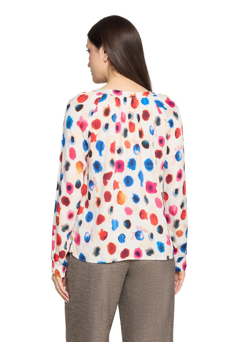 Raglan-Bluse mit künstlerischem Aquarell-Punktmuster