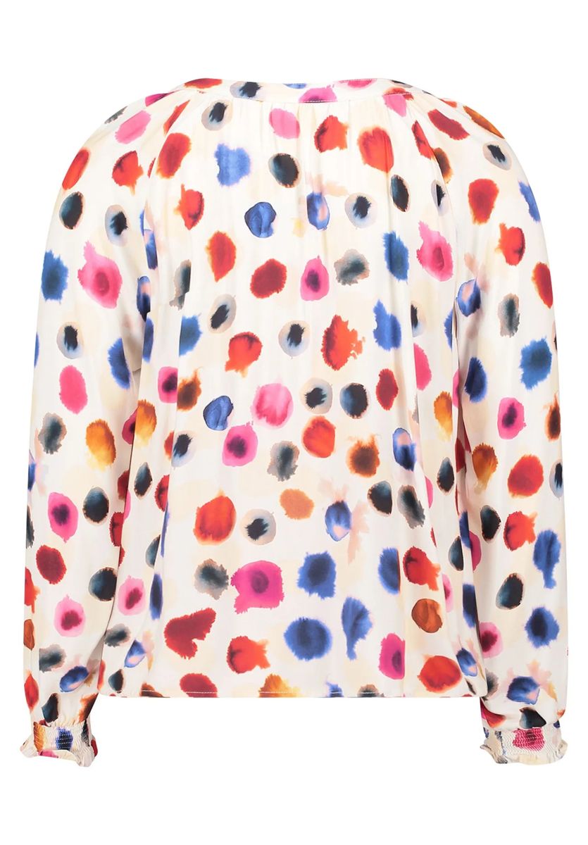 Raglan-Bluse mit künstlerischem Aquarell-Punktmuster
