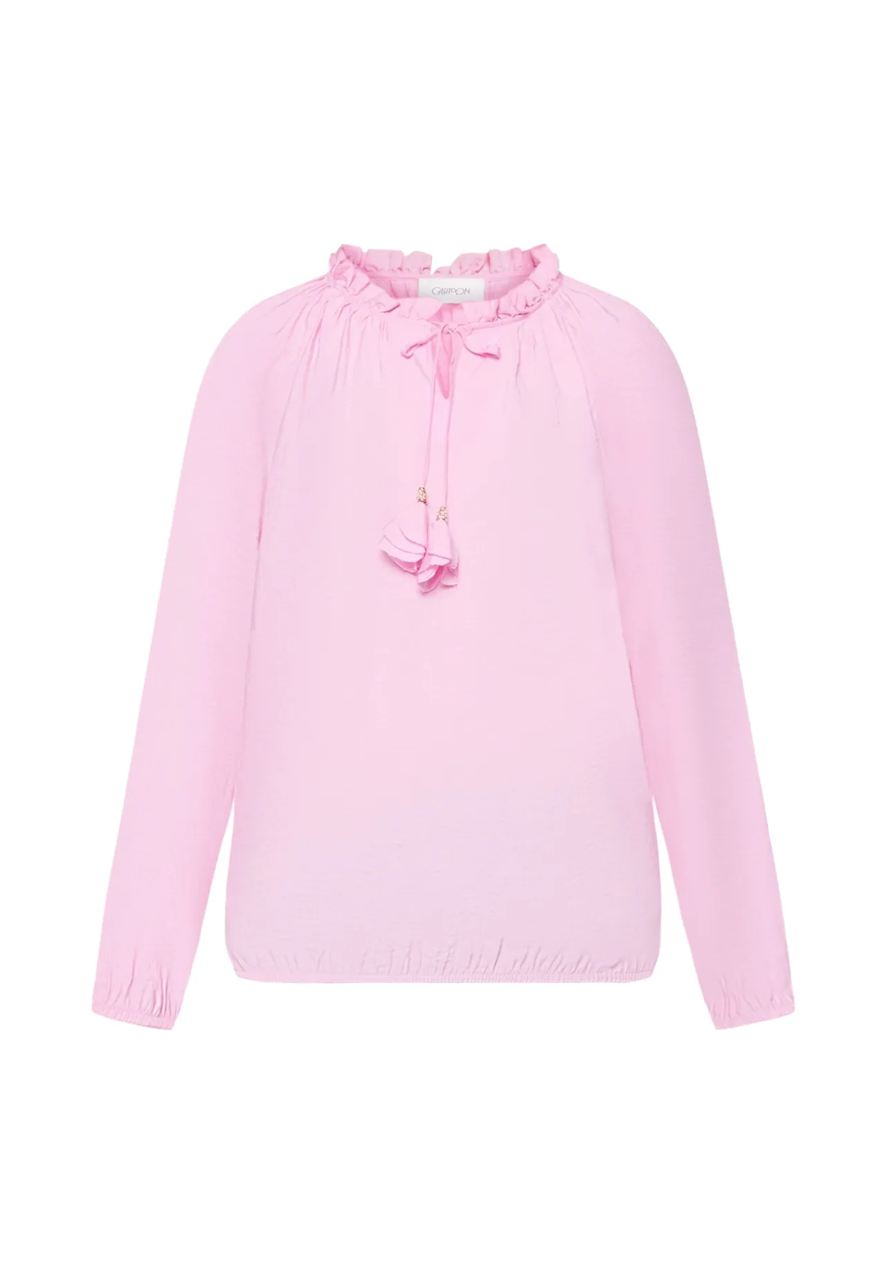 Bluse mit Rüschenkragen und Quasten