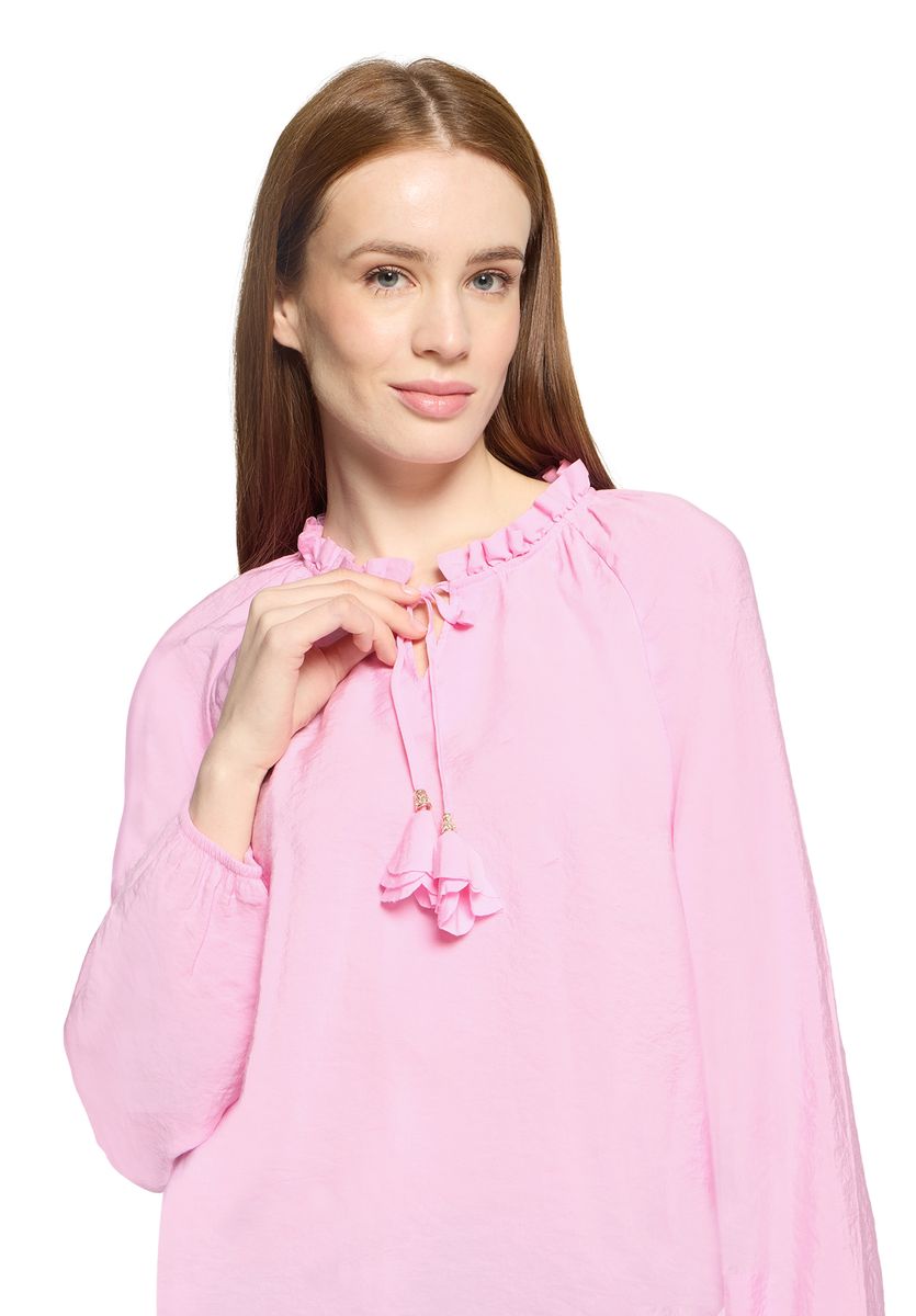 Bluse mit Rüschenkragen und Quasten