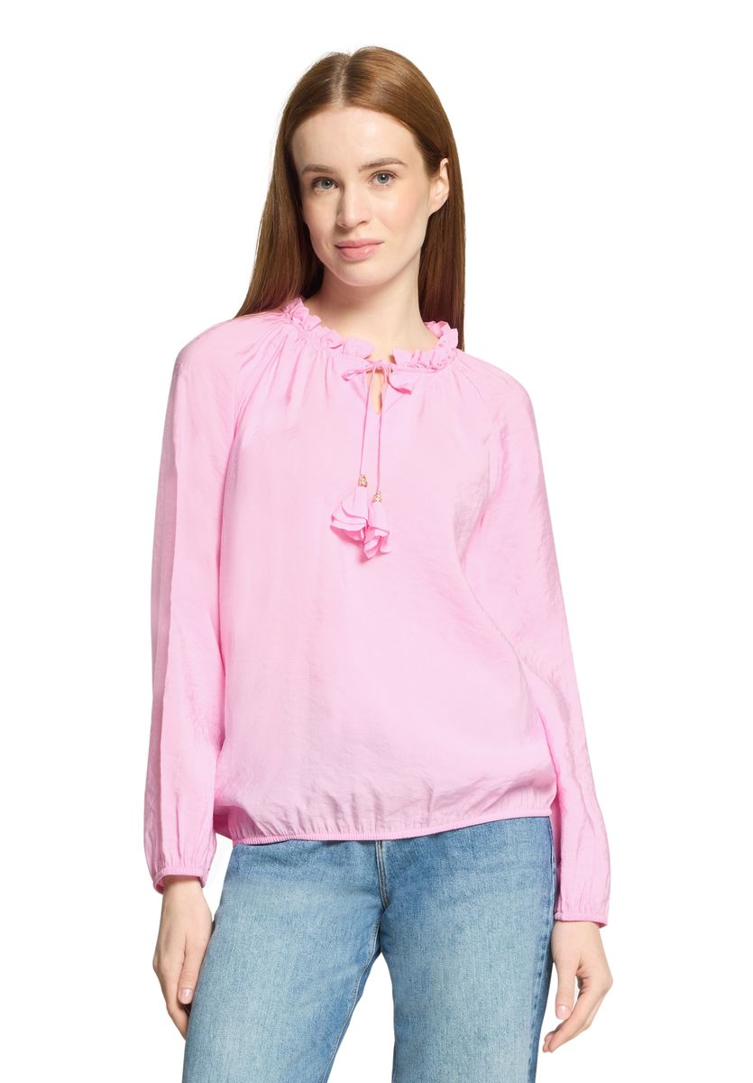 Bluse mit Rüschenkragen und Quasten