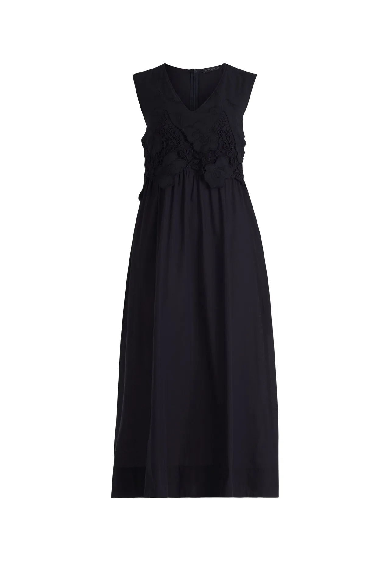 Midikleid mit floralen Spitzen-Akzenten