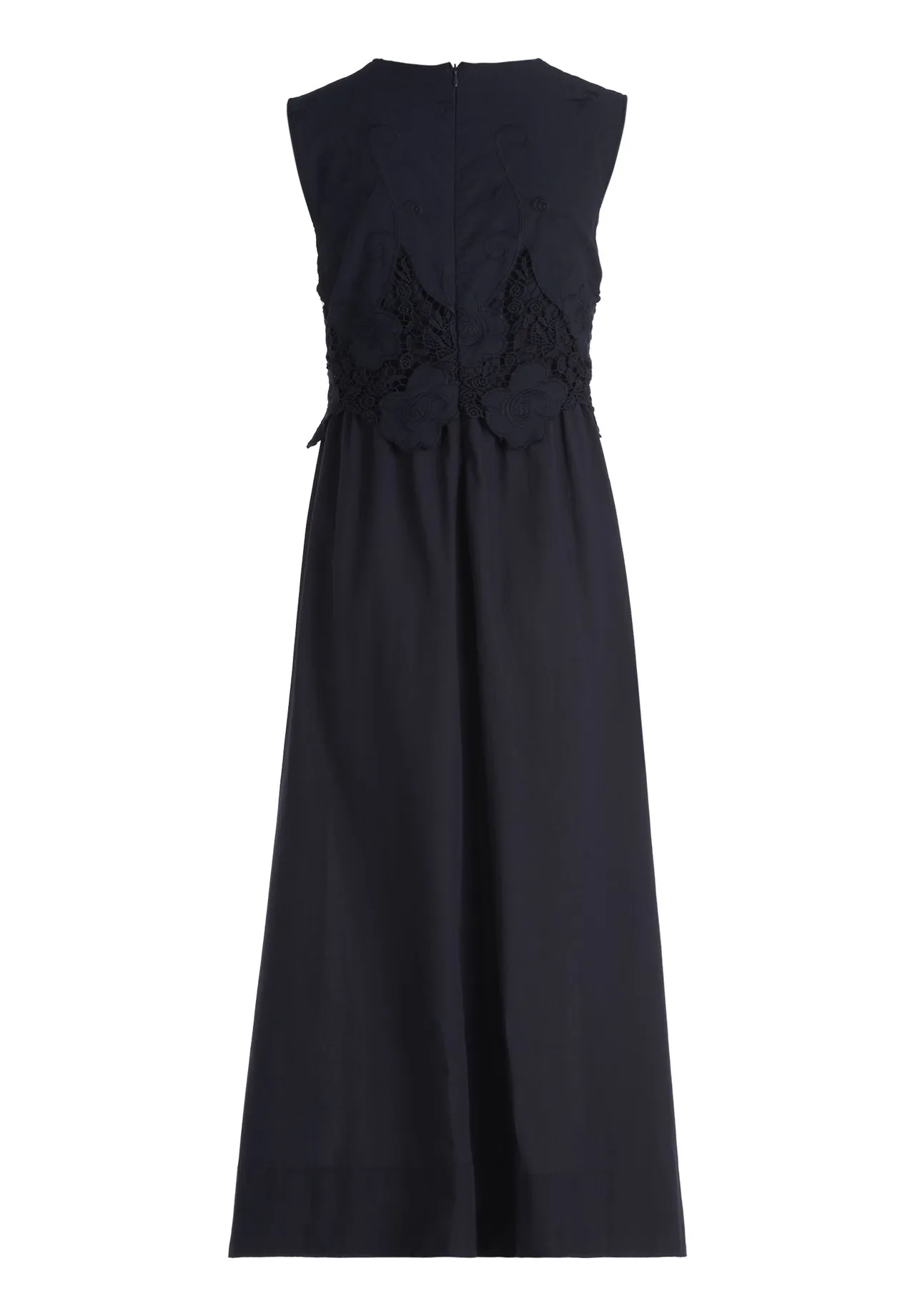 Midikleid mit floralen Spitzen-Akzenten