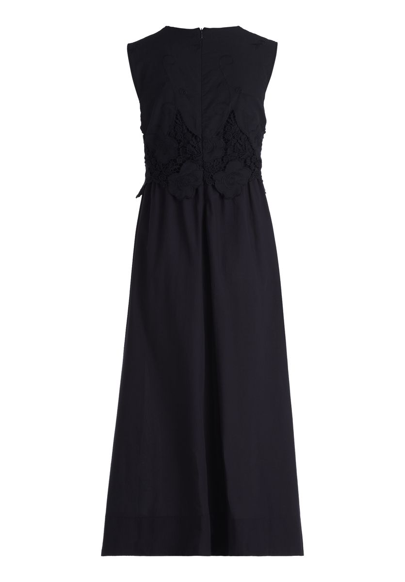 Midikleid mit floralen Spitzen-Akzenten