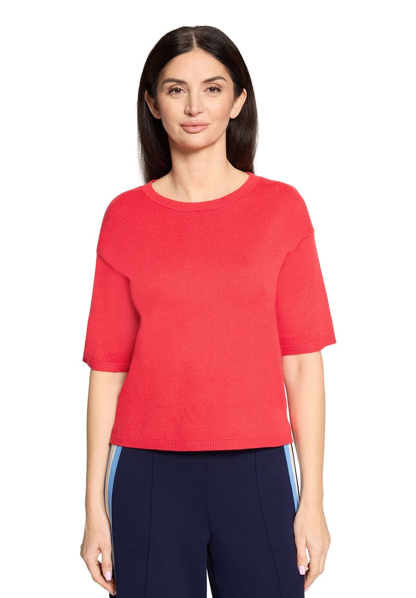 Feingestrickter Kurzarmpullover
