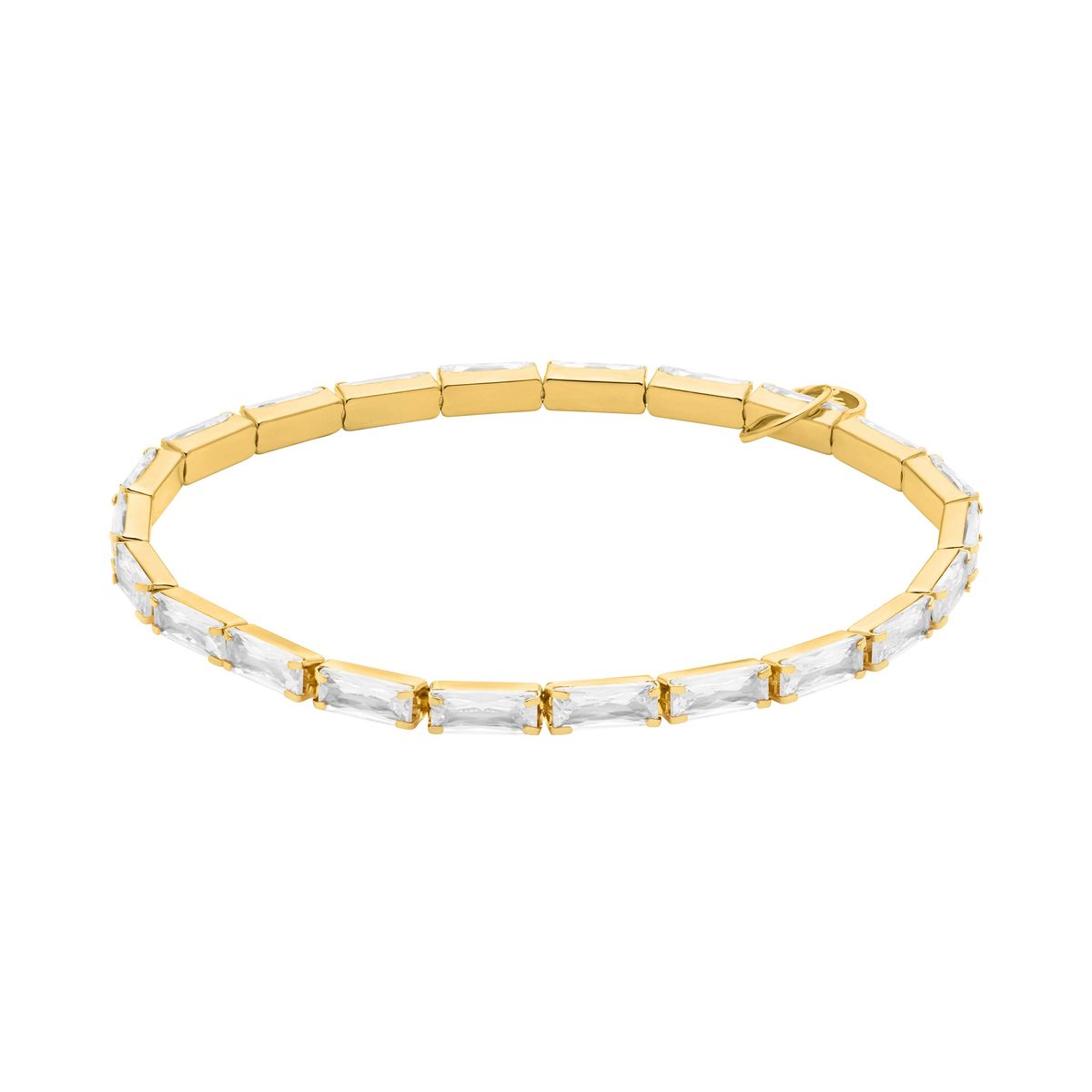 Elegantes Baguette-Stretch-Tennisarmband
