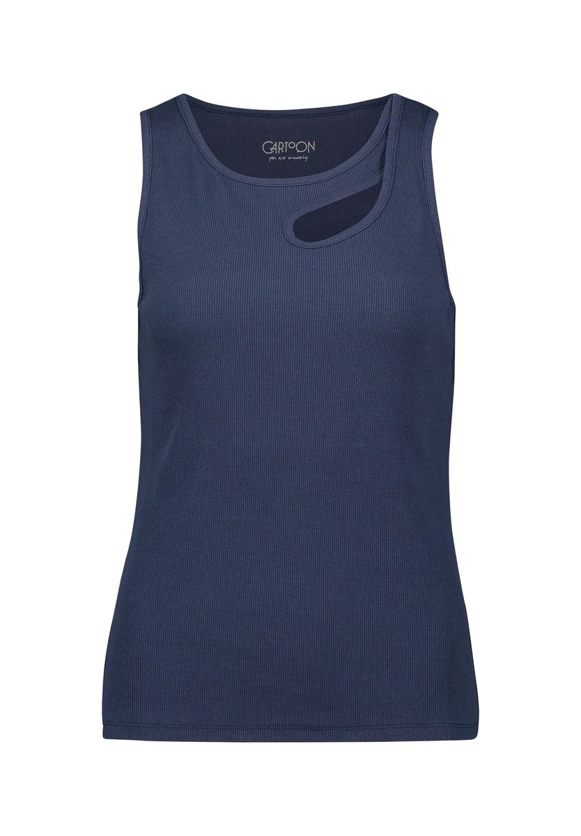 Geripptes Tanktop mit Cut-out