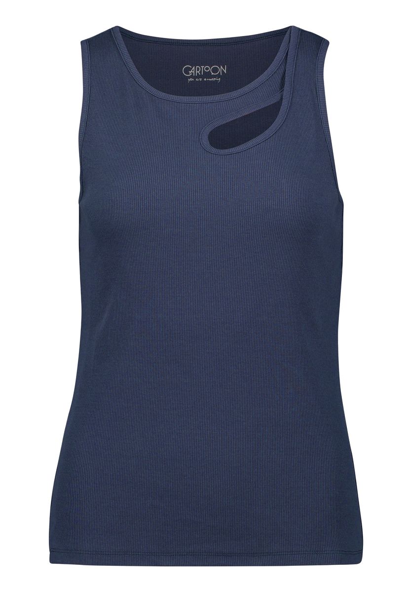 Geripptes Tanktop mit Cut-out
