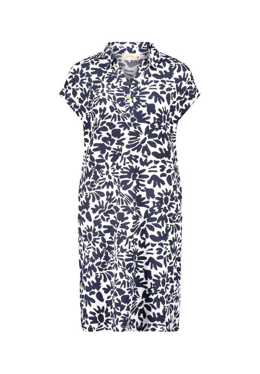 Grafikprint-Kleid mit V-Ausschnitt