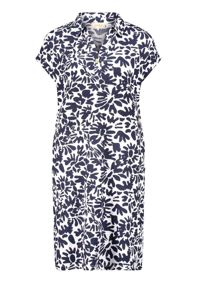 Grafikprint-Kleid mit V-Ausschnitt