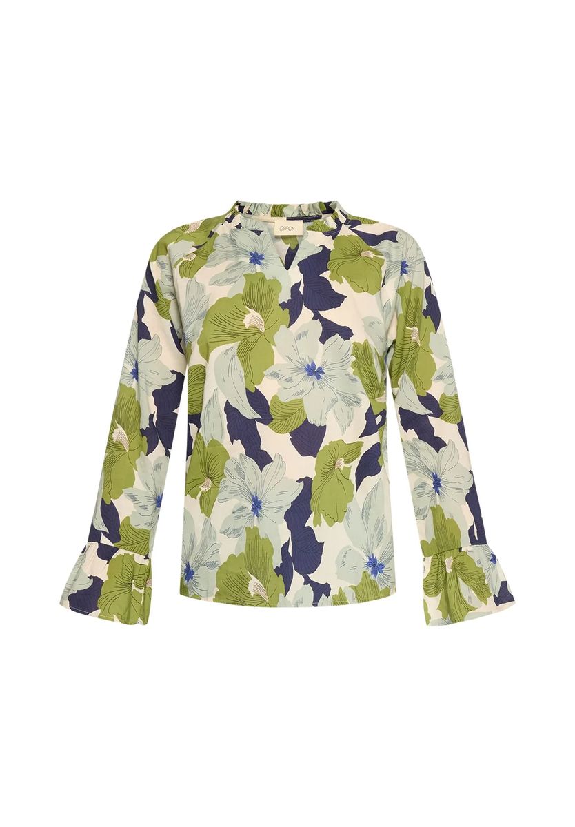 Florale Bluse mit Rüschenärmeln