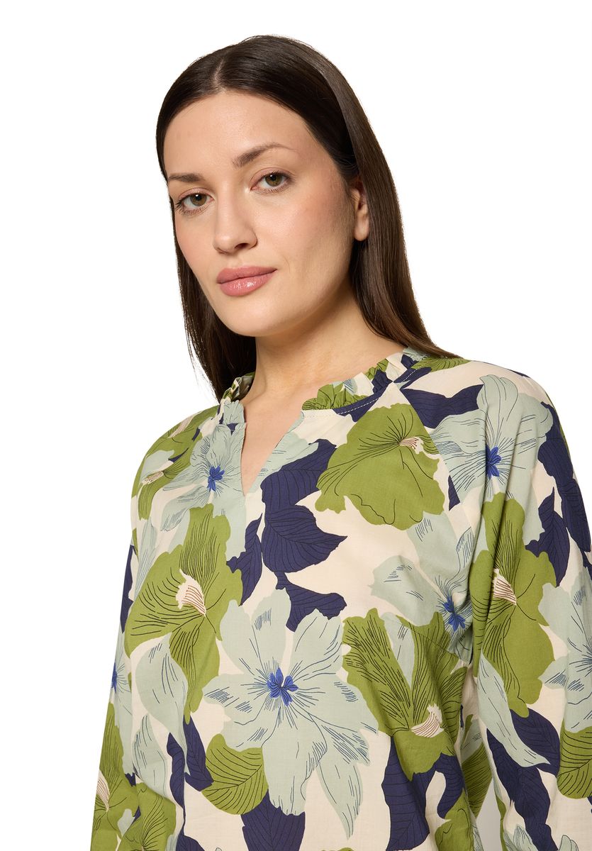 Florale Bluse mit Rüschenärmeln