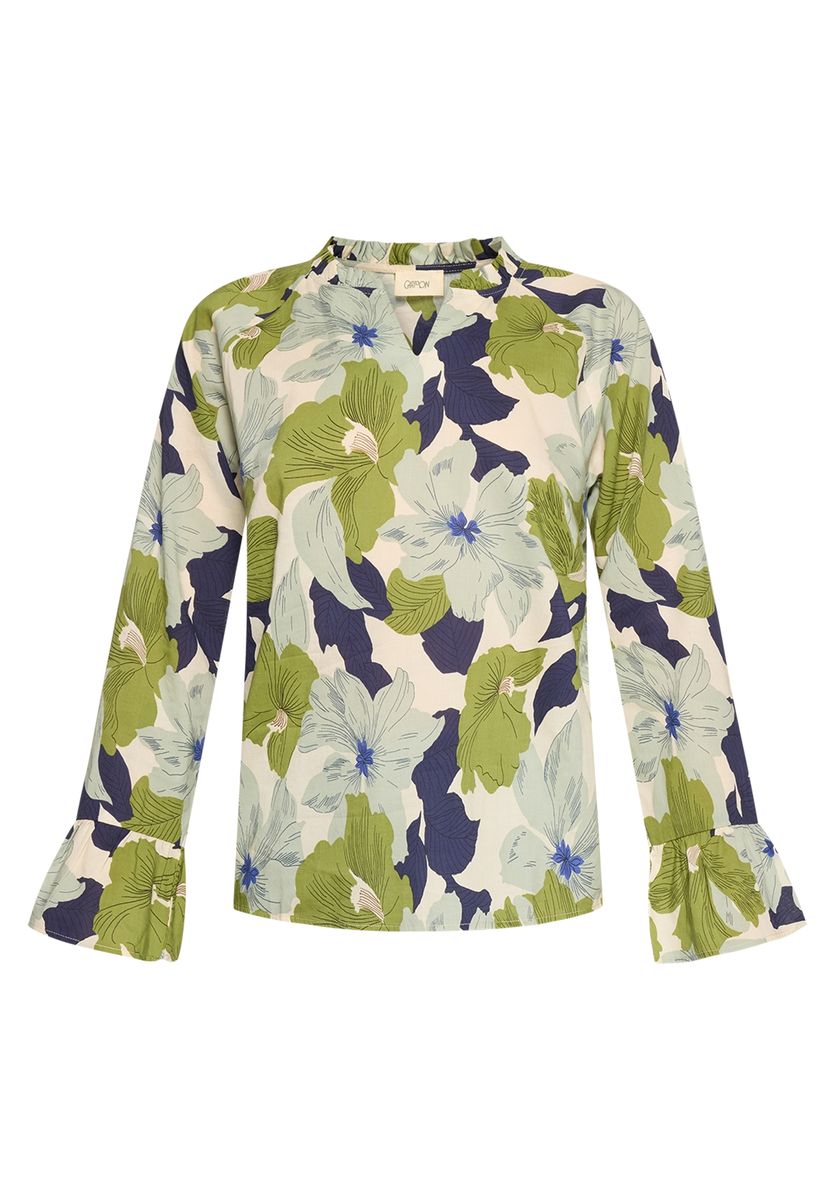 Florale Bluse mit Rüschenärmeln