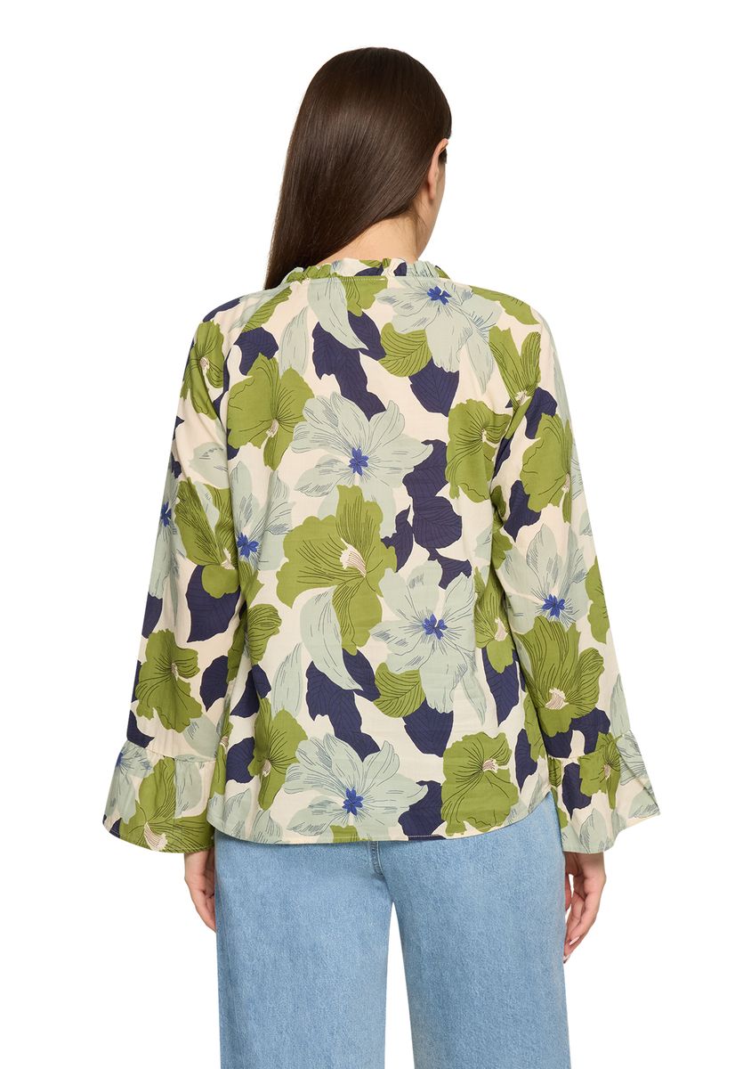 Florale Bluse mit Rüschenärmeln