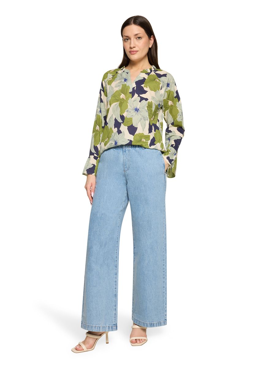 Florale Bluse mit Rüschenärmeln