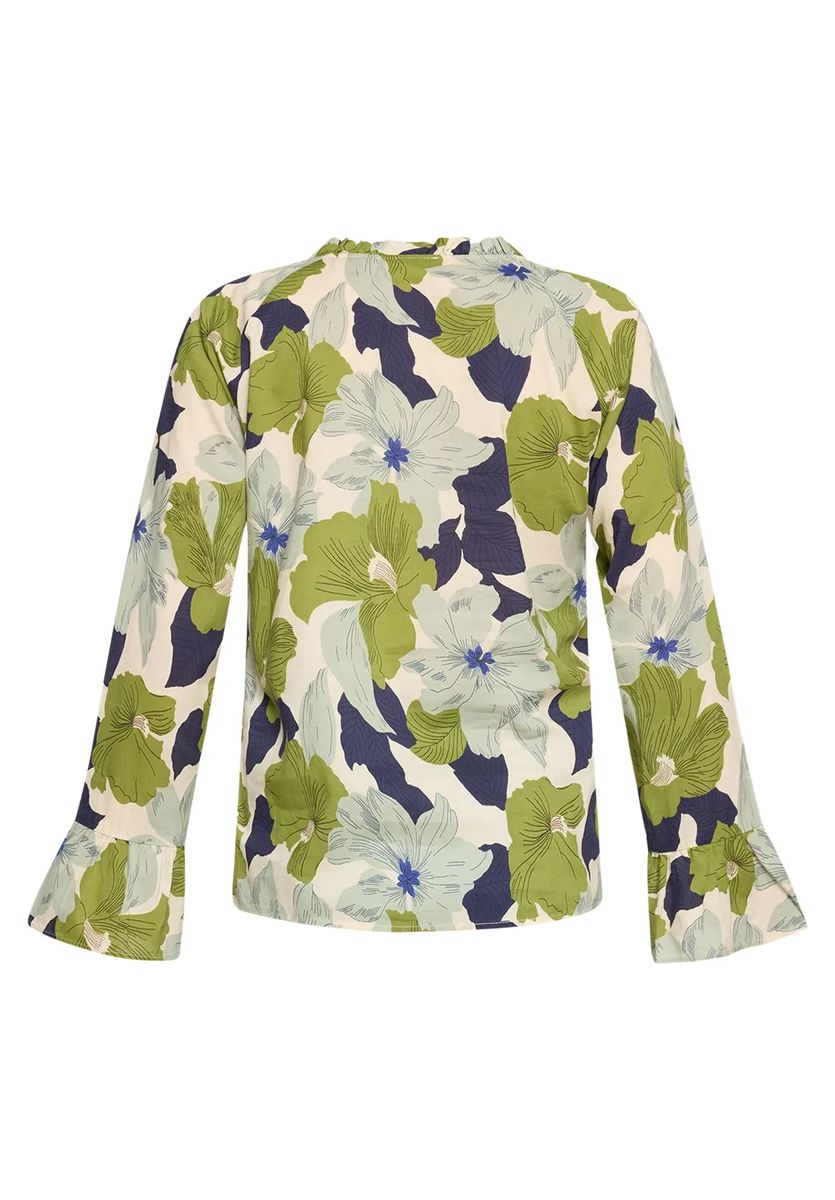 Florale Bluse mit Rüschenärmeln