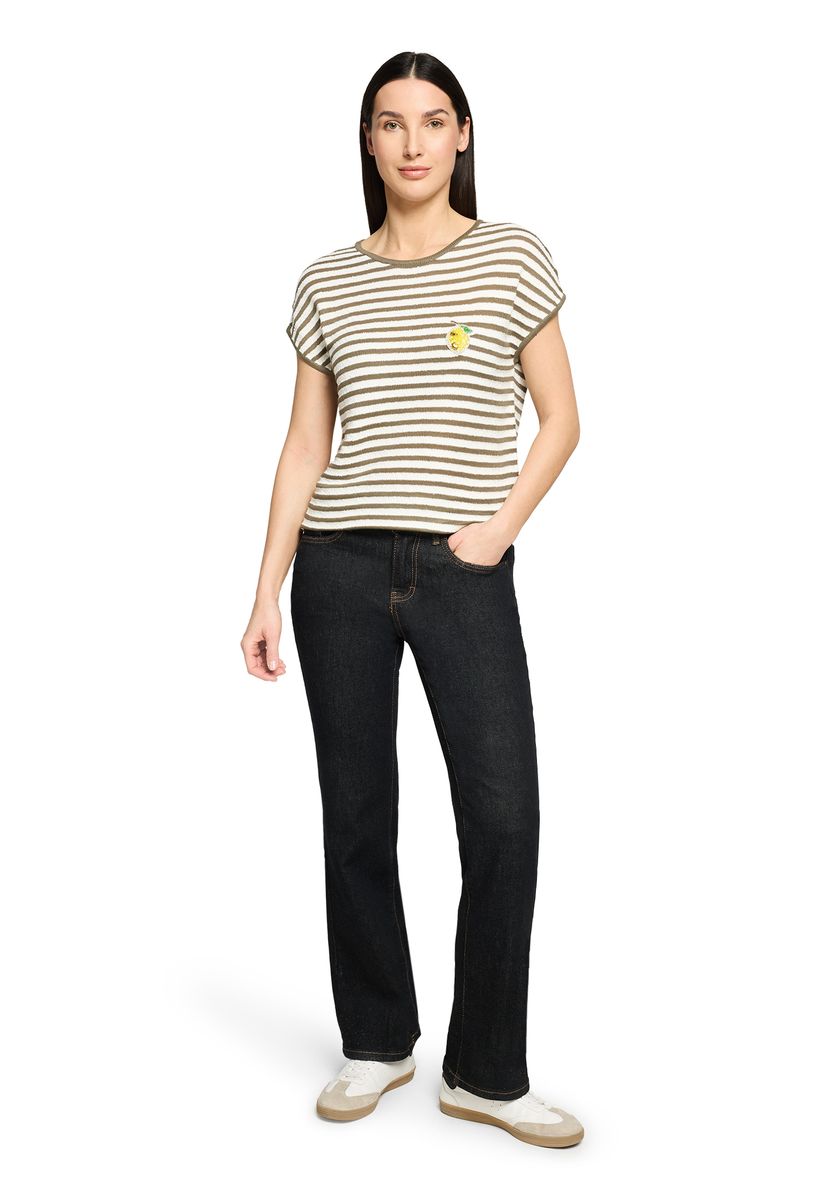 Gestreiftes Struktur-Shirt mit Patch