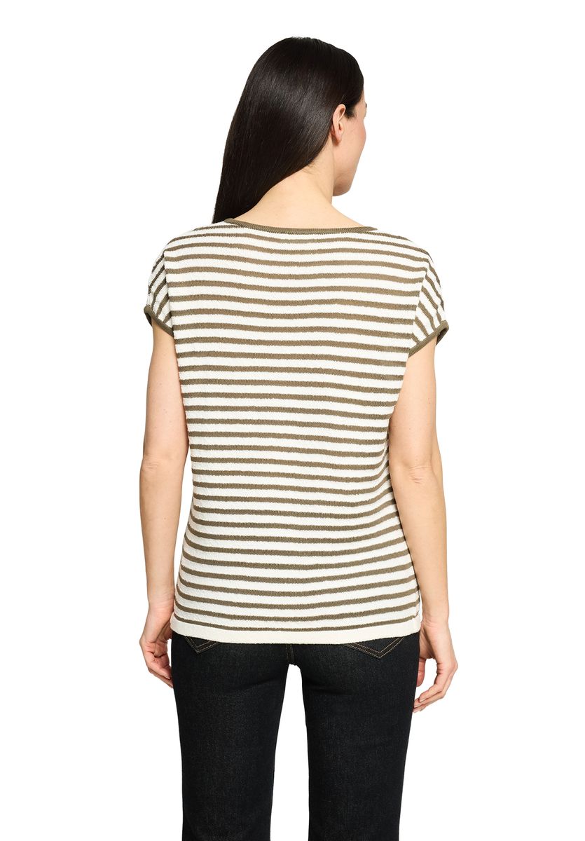 Gestreiftes Struktur-Shirt mit Patch