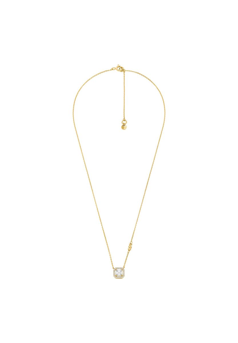 Asscher-Schliff Anhänger Halskette Goldfarben