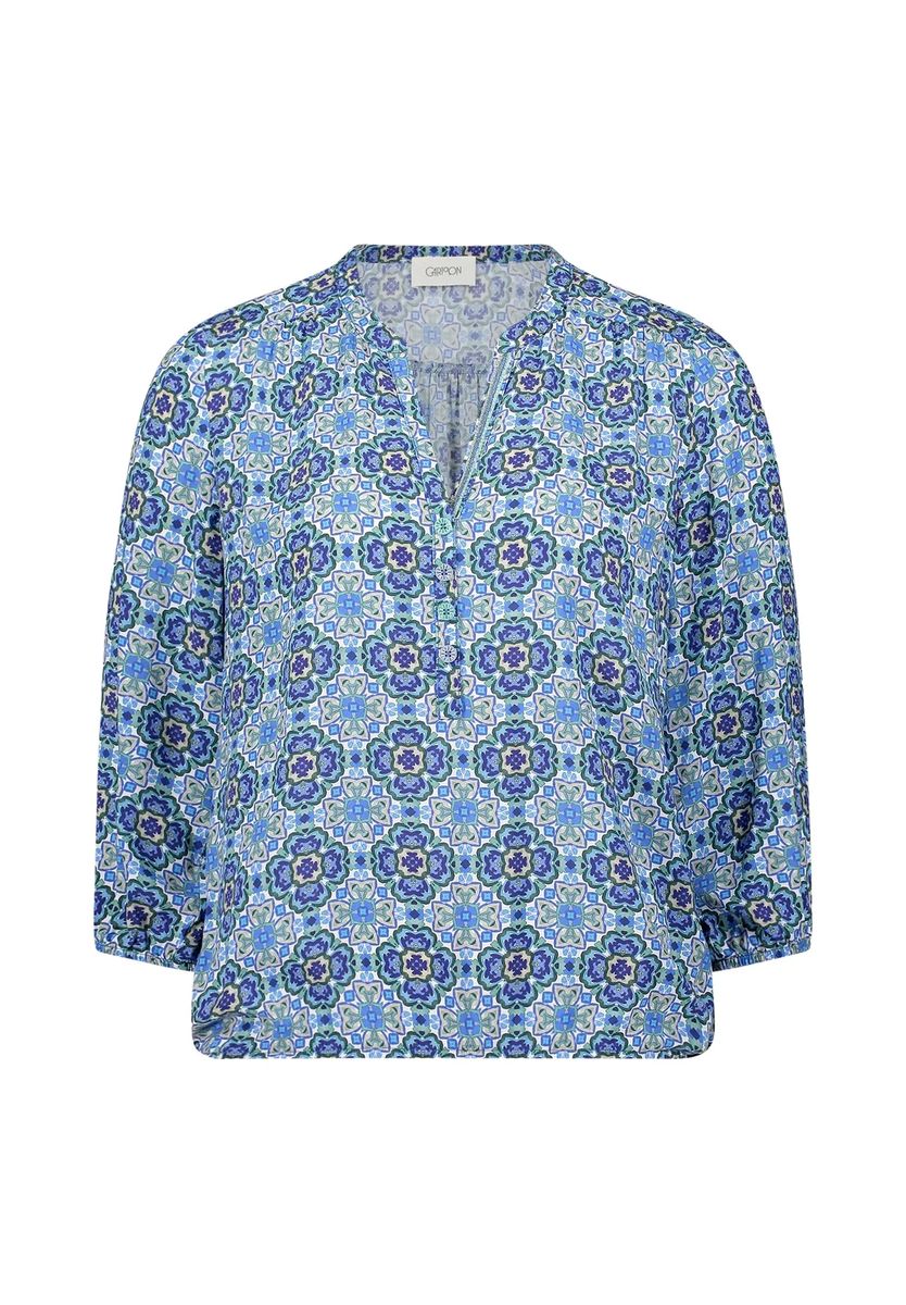 Grafik-Print Bluse mit 3/4-Arm