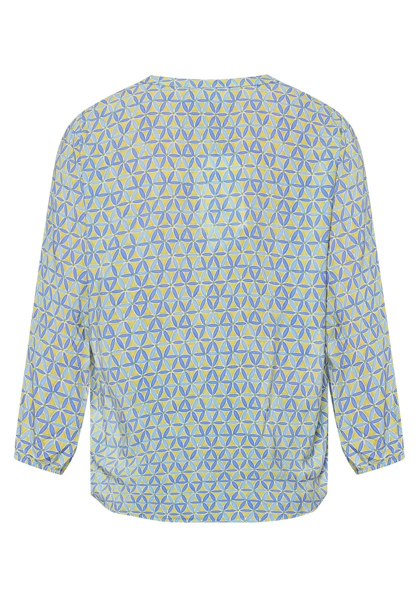 Geometrisch bedruckte Bluse mit Split-Neck