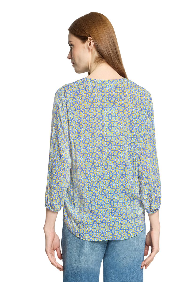 Geometrisch bedruckte Bluse mit Split-Neck