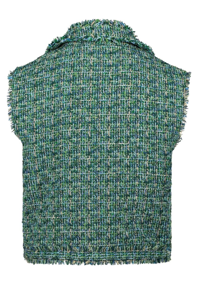 Strukturierte Tweed-Weste mit Revers