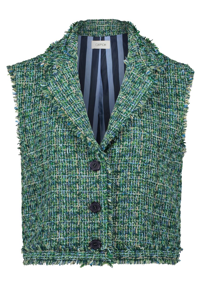 Strukturierte Tweed-Weste mit Revers