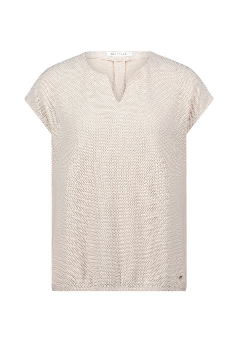 Strukturiertes Shirt mit Schlitz-Ausschnitt