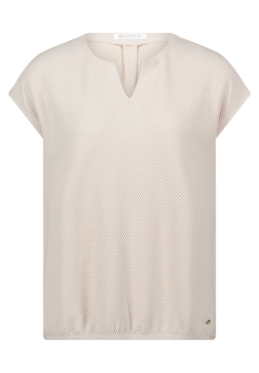 Strukturiertes Shirt mit Schlitz-Ausschnitt