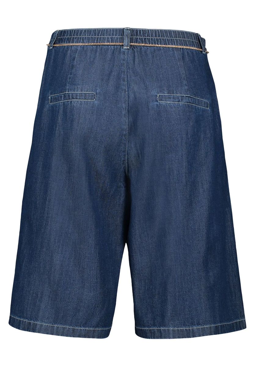 Locker geschnittene Denim-Bermuda mit Bundfalten