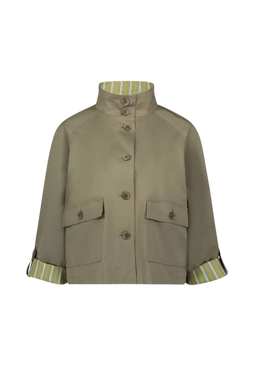 A-Linien-Jacke mit gestreiftem Futter