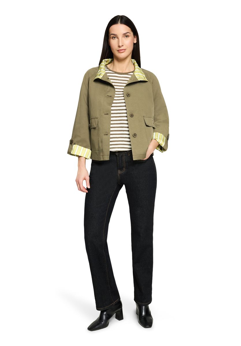 A-Linien-Jacke mit gestreiftem Futter