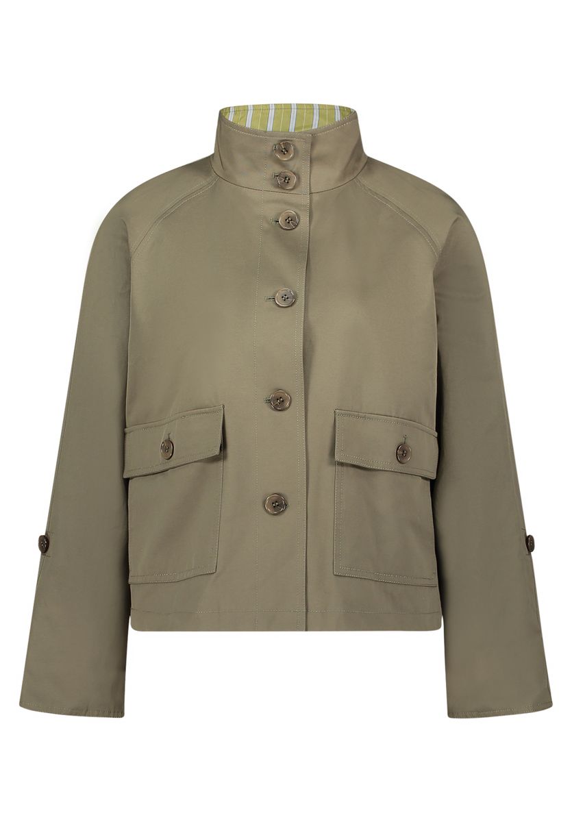 A-Linien-Jacke mit gestreiftem Futter