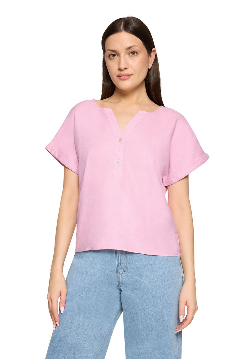 Lockere Bluse mit Schlitz-Ausschnitt