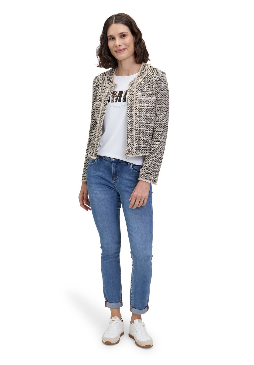 Tweedjacke mit raffinierten Fransenkanten