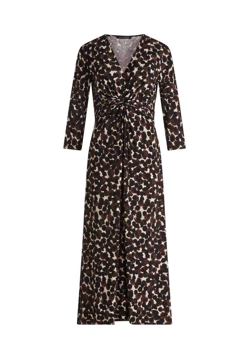 Midikleid mit Raffung und V-Ausschnitt